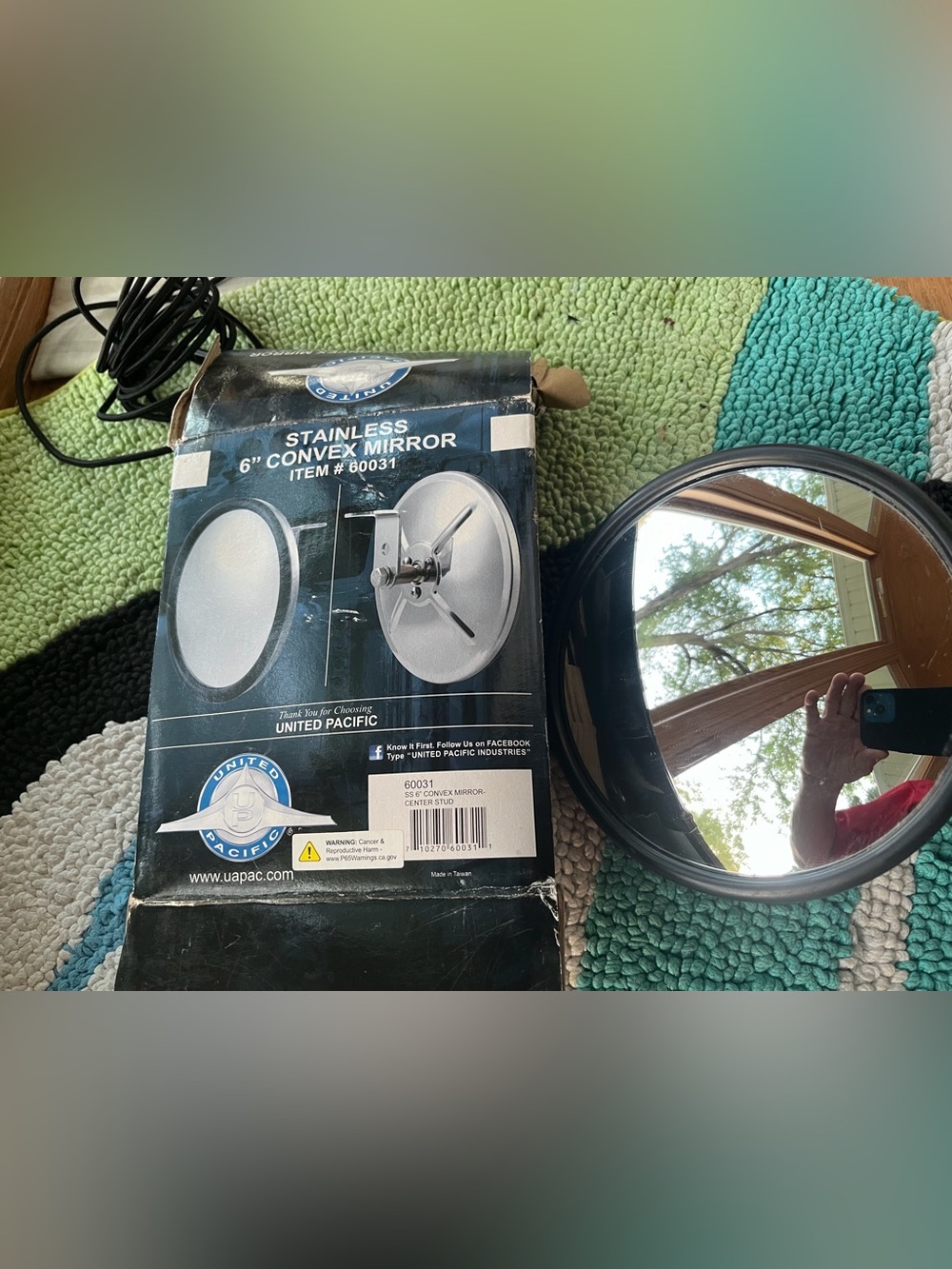 United Pacific 6" Stainless Convex Mirror Item # 60031 NEW / NEVER MOUNTED… Unit